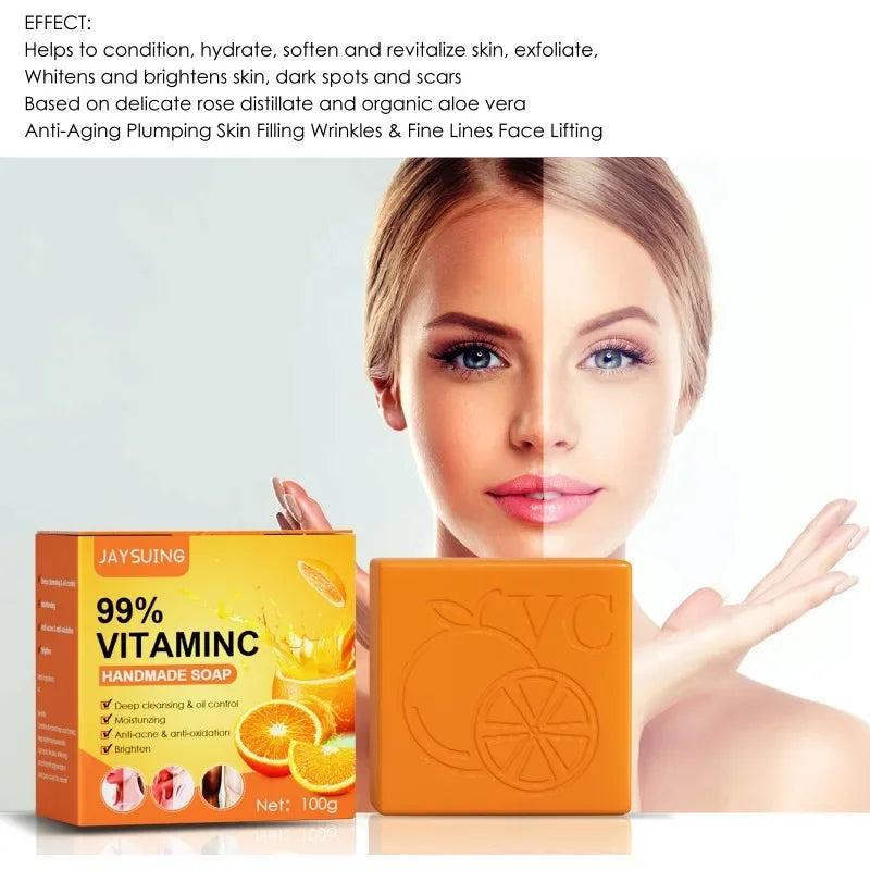 VC Whitening Handmade Soap Dark Skin Lightening Face Armpit Elbow Knee Joint Bleach Underarm Remove Melanin Cleaning Body Care