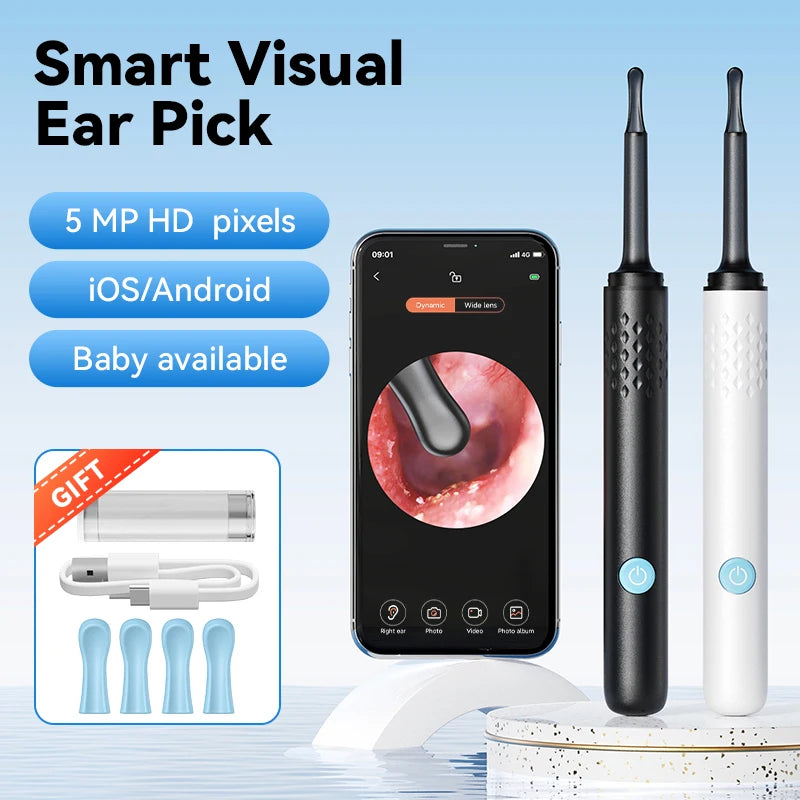 Visual Ear Cleaner with Camera 6 LED Lights 4.0Mm Lens Ear Wax Removal Tool ​500W Pixel Camera Take Video 500W HD Earpick Gifts