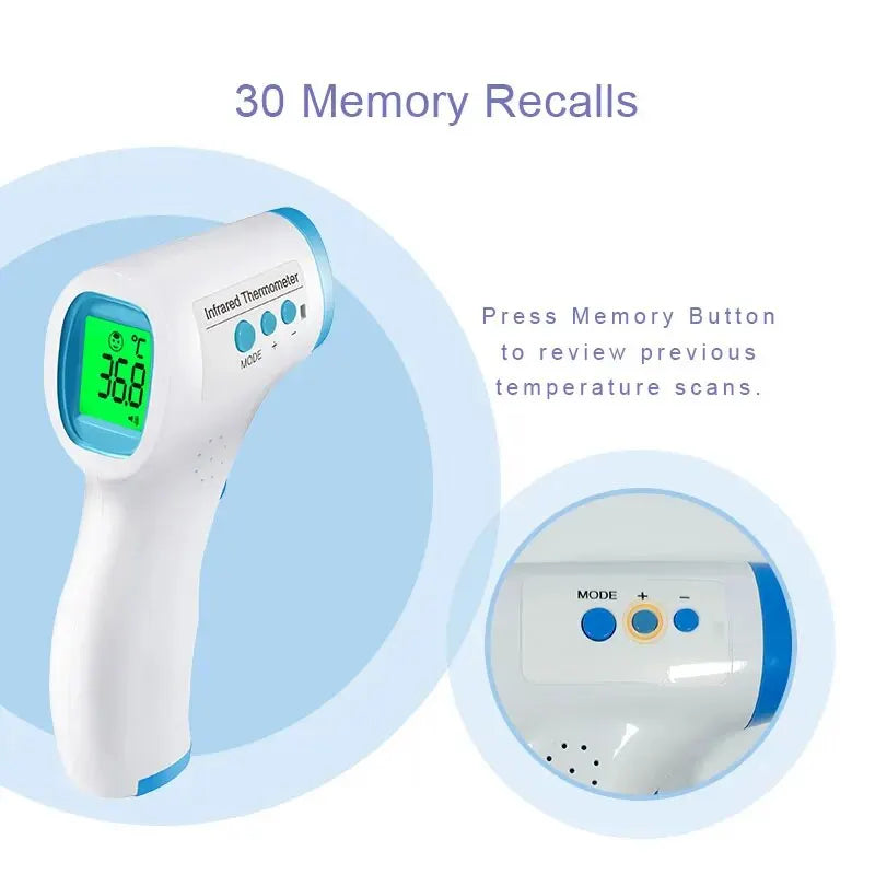 Digital Infrared Thermometer for Baby Kid Adult 1 Second Non Contacted Forehead 3 Color Backlight Laser Fever Temperature Gun