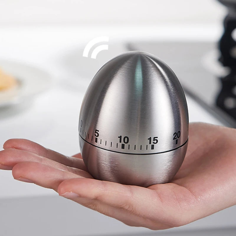 Countdown Cooking Tool Stainless Steel Egg Timer, Kitchen Timer Mechanical Alarm Clock, Generally Used in the Kitchen