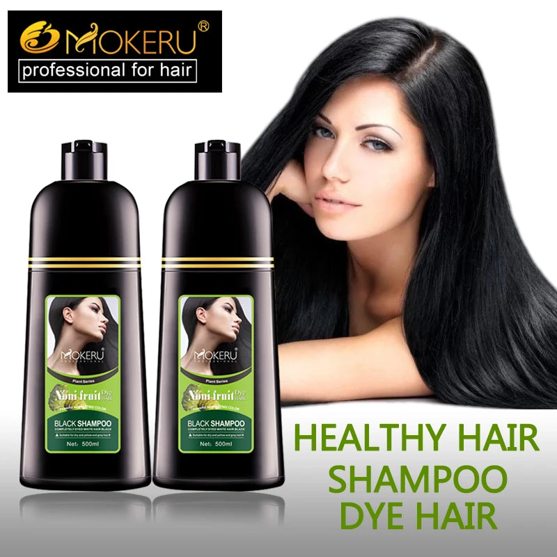 Organic Natural Fast Hair Dye Only 5 Minutes Noni Plant Essence Black Hair Color Dye Shampoo for Cover Gray White Hair