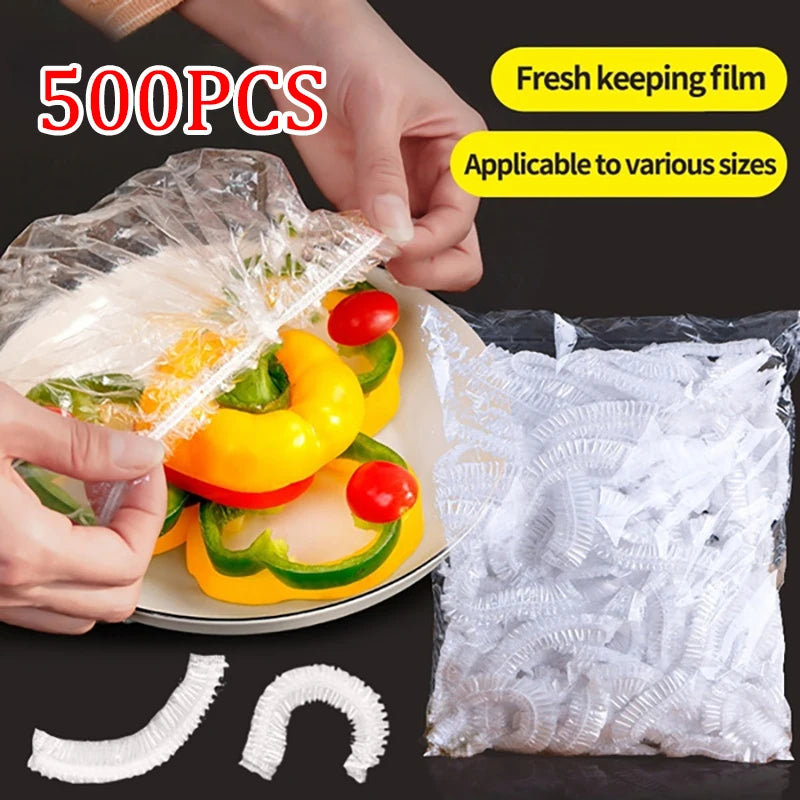 100-500PCS Color Disposable Food Cover Wrap Food-Grade Fresh-Keeping Film Bag Storage Kitchen Disposable Bowl Cover Wholesale