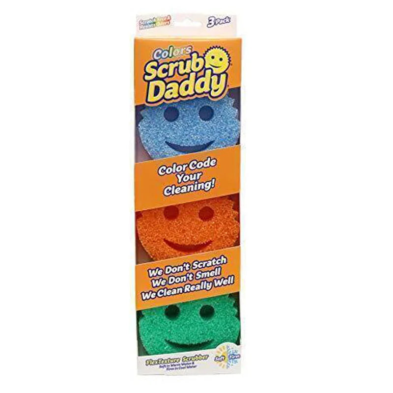 3Pcs Scrub Daddy Sponge-Scratch-Free Multipurpose Dish Sponge Color Variety Pack