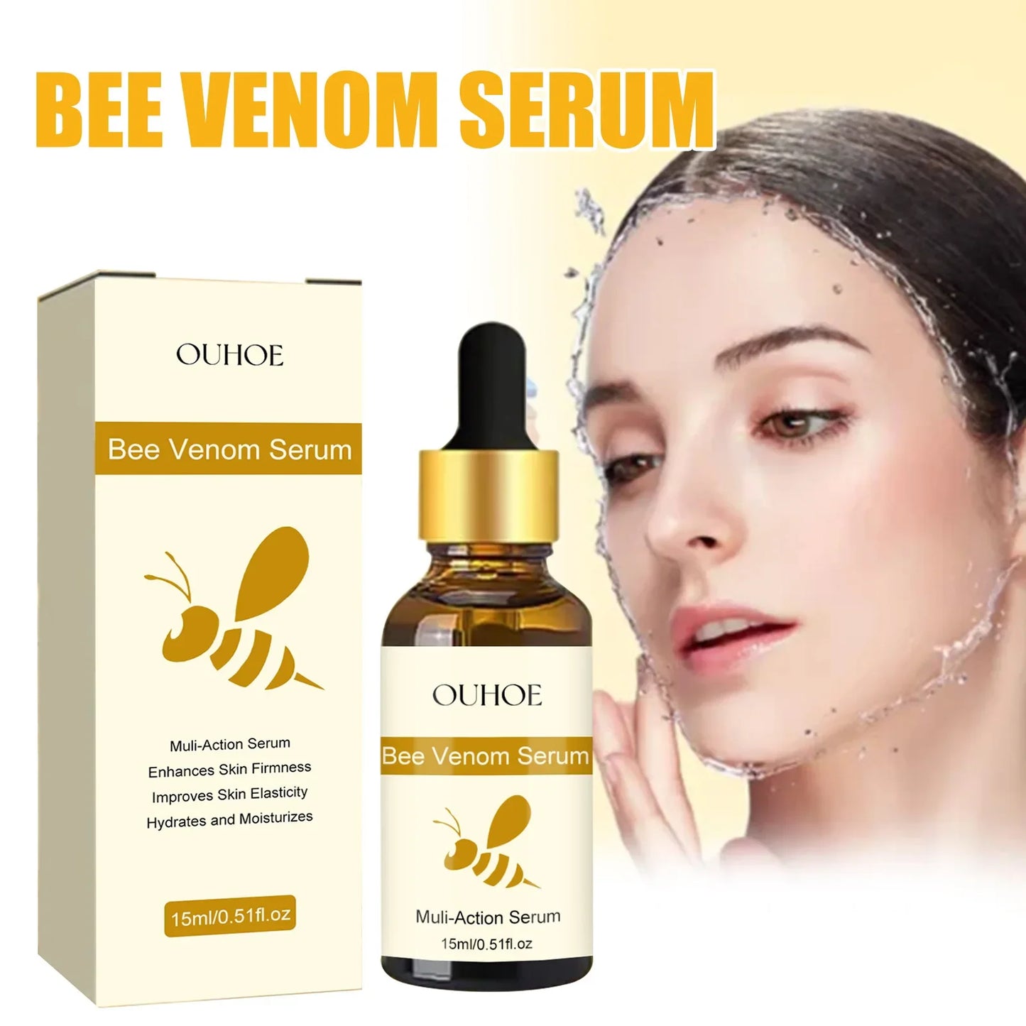 Wrinkle Remover Face Serum anti Aging Lifting Firming Fade Fine Line Shrink Pores Moisturize Bee Venom Essence Skin Care Product