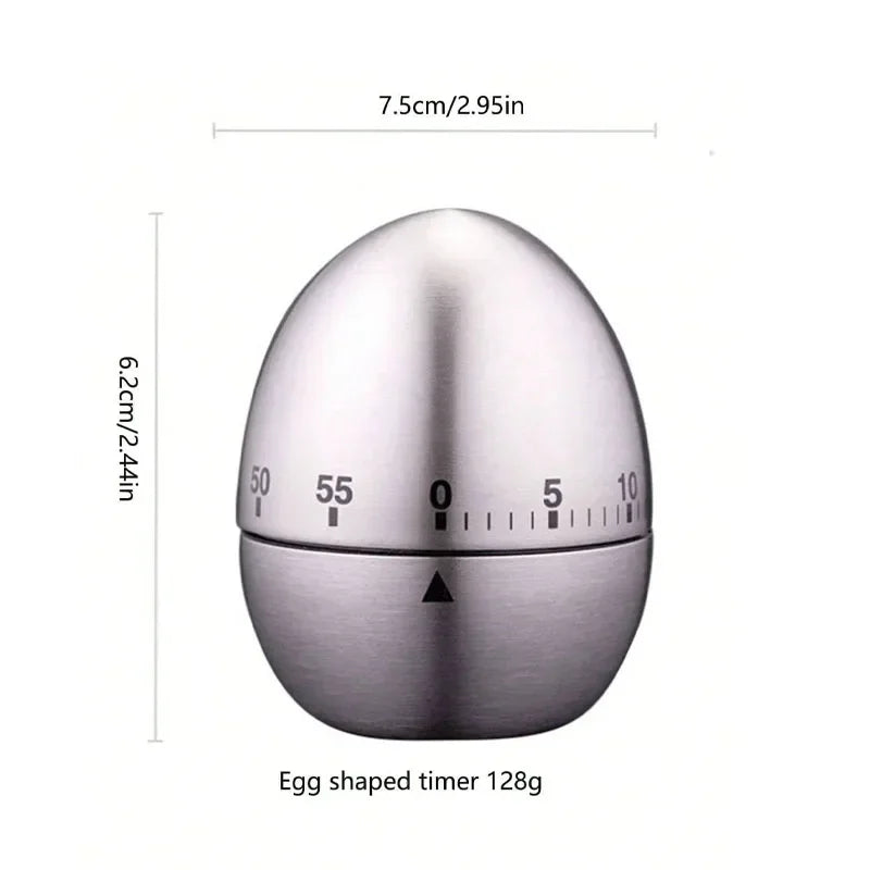 Countdown Cooking Tool Stainless Steel Egg Timer, Kitchen Timer Mechanical Alarm Clock, Generally Used in the Kitchen