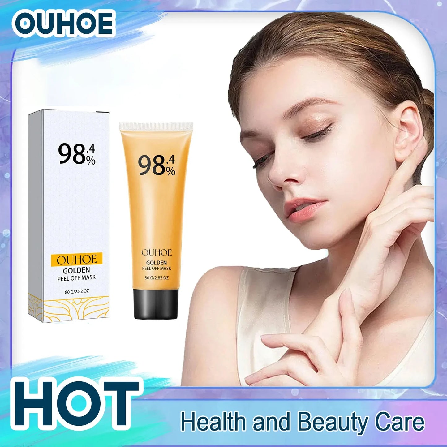 Golden Peel off Mask 98% Remove Blackhead Acne anti Wrinkle Lifting Firming Oil Control Cleansing Pores Shrinking Face Skin Care