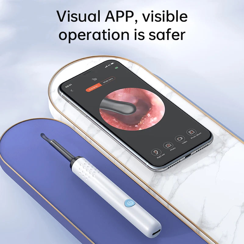 Visual Ear Cleaner with Camera 6 LED Lights 4.0Mm Lens Ear Wax Removal Tool ​500W Pixel Camera Take Video 500W HD Earpick Gifts