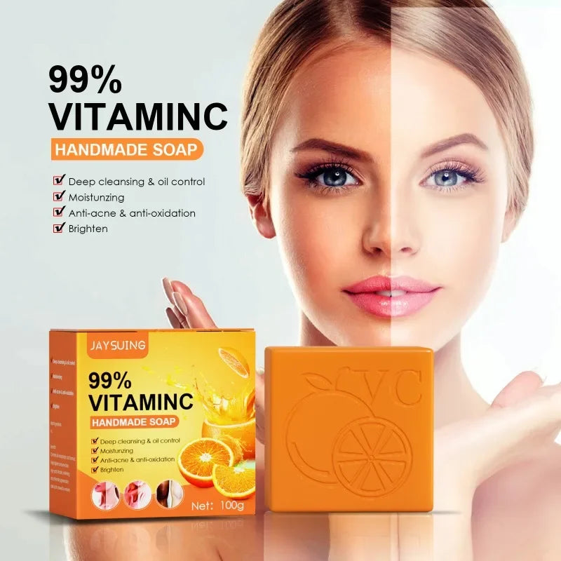 VC Whitening Handmade Soap Dark Skin Lightening Face Armpit Elbow Knee Joint Bleach Underarm Remove Melanin Cleaning Body Care