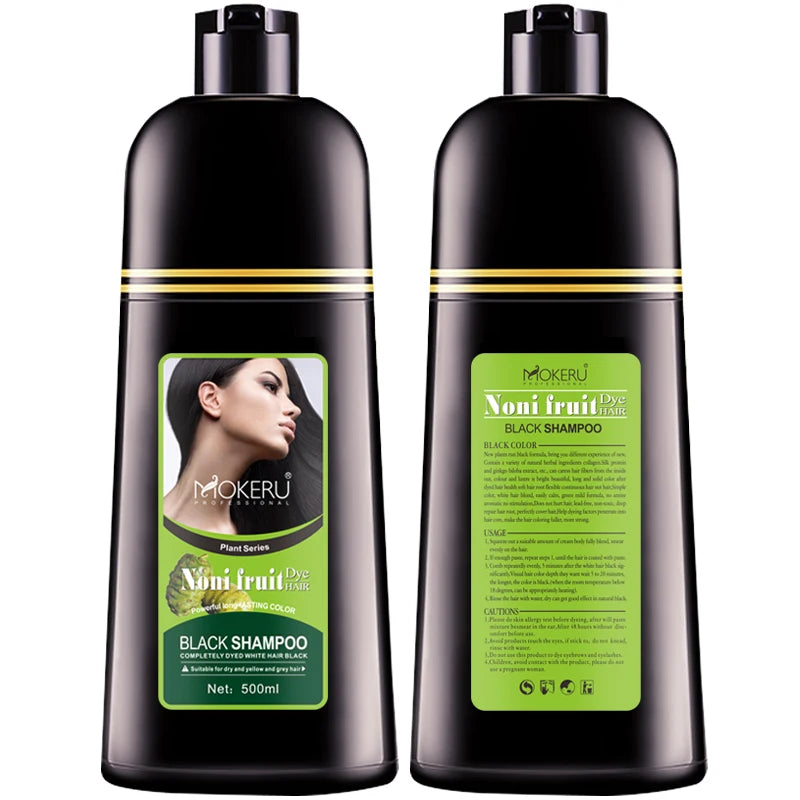 Organic Natural Fast Hair Dye Only 5 Minutes Noni Plant Essence Black Hair Color Dye Shampoo for Cover Gray White Hair